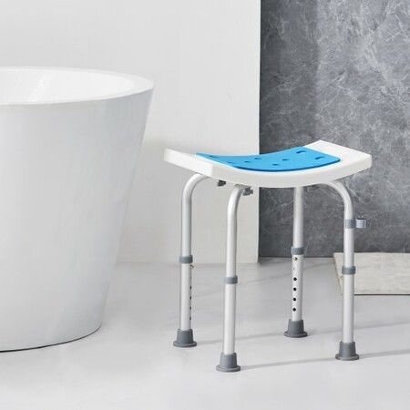 Shower Chair Adjustable Height Shower Stool Shower Seat for Inside Shower or Tub Non-Slip Bench Bathtub Stool Seat 158.8kg Capacity