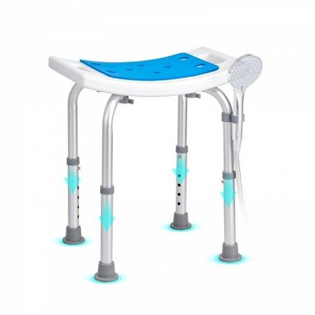 Shower Chair Adjustable Height Shower Stool Shower Seat for Inside Shower or Tub Non-Slip Bench Bathtub Stool Seat 158.8kg Capacity