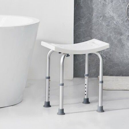 Shower Chair Adjustable Height Shower Stool with Built-in Handles Shower Seat for Inside Shower or Tub Non-Slip Bench Bathtub Stool Seat 158.8 kg Capacity