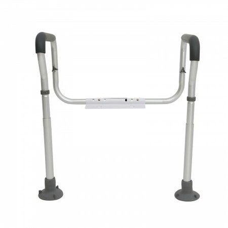 Toilet Safety Rail Bathroom Toilet Seat Frame Adjustable Width & Height Fit Most Toilets Supports 136 kg Toilet Handles Grab Bars with Padded Armrests