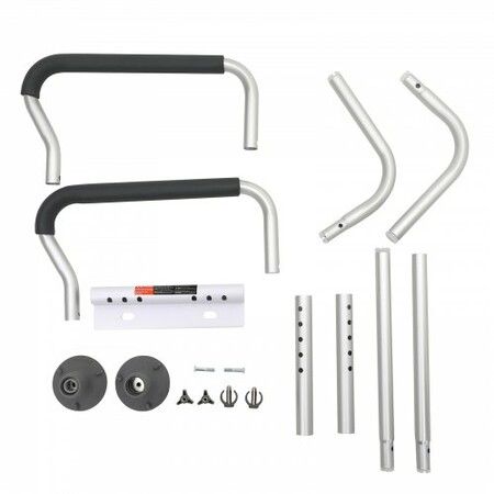Toilet Safety Rail Bathroom Toilet Seat Frame Adjustable Width & Height Fit Most Toilets Supports 136 kg Toilet Handles Grab Bars with Padded Armrests
