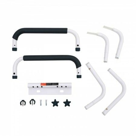 Toilet Safety Rail 136 kg Capacity Toilet Seat Frame Adjustable Width Fit Most Toilets Easy Installation Toilet Handles Grab Bars with Padded Armrests