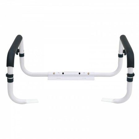 Toilet Safety Rail 136 kg Capacity Toilet Seat Frame Adjustable Width Fit Most Toilets Easy Installation Toilet Handles Grab Bars with Padded Armrests