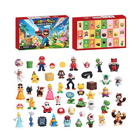 Advent Calendar Action Random Figures Toys for Kids, 24 Days Christmas Countdown Toys with 24pcs Random Character for Boys Girls