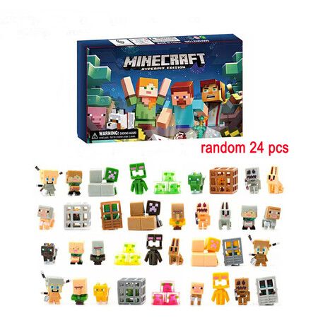 Christmas Advent Calendar 24 Days Building Blocks Toy Figures, Including 24 Random Figures Christmas Toys for Boys Girls Age 3 Up, A