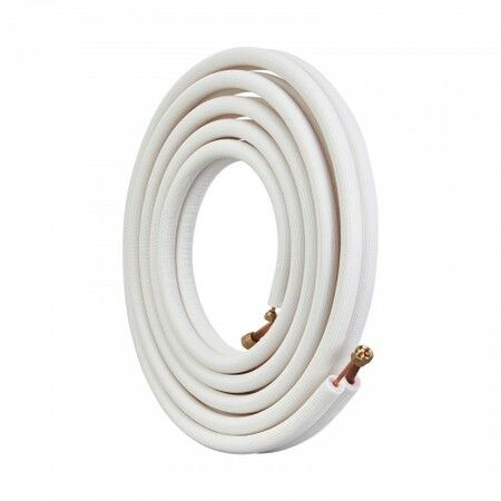 25FT Mini Split Line Set 6.4 & 12.7mm O.D Copper Pipes Tubing and Triple-Layer Insulation for Air Conditioning or Heating Pump Equipment & HVAC