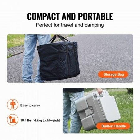 Portable Toilet for Camping Porta Potty with Carry Bag 5.3 Gal Waste Tank & 3.2 Gal Flush Tank Push-Button Pressurized Flush Commode Leak-proof