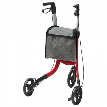 3 Wheels Rollator Walker for Seniors Lightweight Aluminum Foldable Rolling Walker with Adjustable Handle Outdoor Trio Mobility Walker