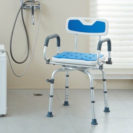 Shower Chair 360° Swivel Bathtub Shower Seat with Pivoting Arms 400LBS