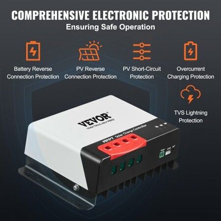 30A MPPT Solar Charge Controller Auto DC Input Solar Panel Regulator Charger with Bluetooth Module 98% Charging Efficiency