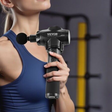 Massage Gun Deep Tissue Percussion Muscle Massager for Athletes - with 9 Speed Levels & 6 Massage Heads 24V 2500mAh Batteries Handheld Electric Massage Gun