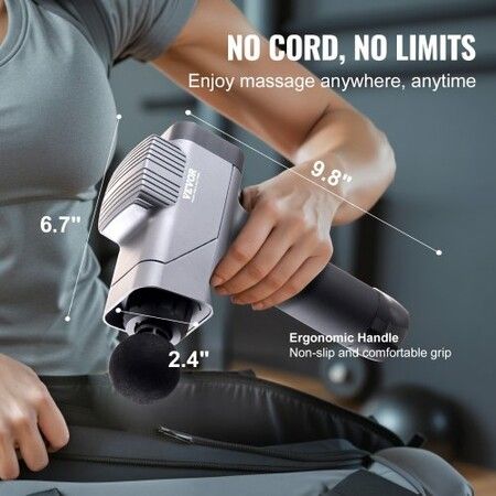 Massage Gun Deep Tissue Percussion Muscle Massager for Athletes - with 8 Speed Levels & 6 Massage Heads 16V 2500mAh Batteries Handheld Electric Massage Gun