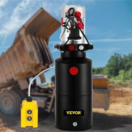 Hydraulic Power Unit 12V DC Double Acting Hydraulic Pump 8 Quart Steel Reservoir Hydraulic Pump Unit for Dump Trailers Car Lift Pump