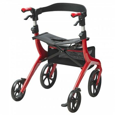 Folding Rollator Walker for Seniors and s Lightweight Aluminum Rolling Walker with Seat and Adjustable Handle 4-Wheel Outdoor Mobility Walke