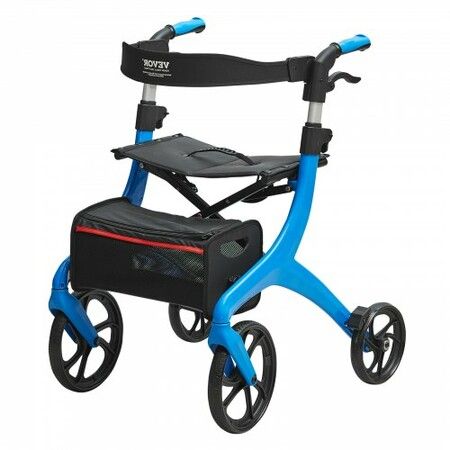 Folding Rollator Walker for Seniors and s Lightweight Aluminum Rolling Walker with Seat and Adjustable Handle 4-Wheel Outdoor Mobility Walker