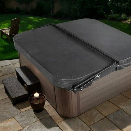 Hot Tub Cover Lift Spa Cover Lift Hydraulic Width 175.26cm - 254.11cm Adjustable Installed on Both Sides at the Top Suitable for Various Sizes