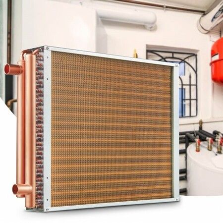 18"x 20" Heat Exchanger Water to Air 3-Row 3/8" Copper Ports 242 Fins