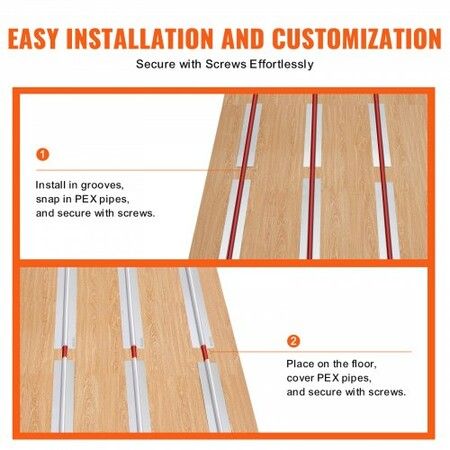 PEX Heat Transfer Plates 0.6m Radiant Heat Plates for 19mm PEX Pipe Durable Aluminum & Easy Trimming and Install Underfloor Heat Tubing Plates Perfect