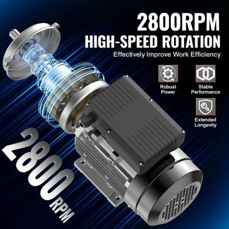 1.1KW Electric Motor 2800 rpm AC 220~240V 7.1A 90S B3 Frame Air Compressor Motor Single Phase 24mm Keyed Shaft CW/CCW Rotation