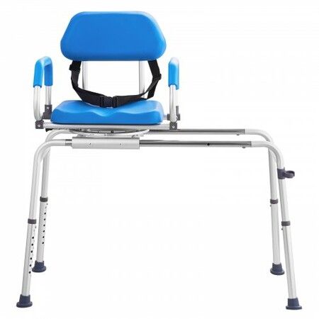 Sliding Tub Transfer Bench Shower Chair with 360 Degree Swivel Seat 330LBS