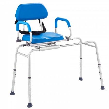 Sliding Tub Transfer Bench Shower Chair with 360 Degree Swivel Seat 330LBS