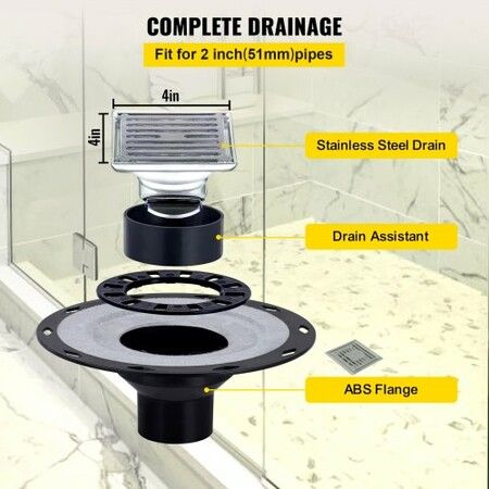 Waterproofing Shower Kit Shower Kit Tray 38''x60'' with Central Drain ABS