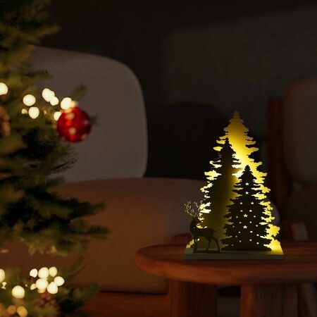 Christmas Decorations Indoor, Artificial Christmas Tree with Light for Table for Holiday Home Decor or Winter Decoration,  Warm