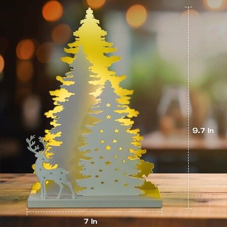 Christmas Decorations Indoor, Artificial Christmas Tree with Light for Table for Holiday Home Decor or Winter Decoration,  Warm