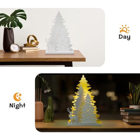 Christmas Decorations Indoor, Artificial Christmas Tree with Light for Table for Holiday Home Decor or Winter Decoration,  Warm