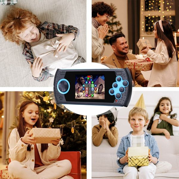 16 Bit Handheld Game for Kids Built in 230 HD Classic Retro Video Games for Boys Girls Ages 4 to 12, Blue