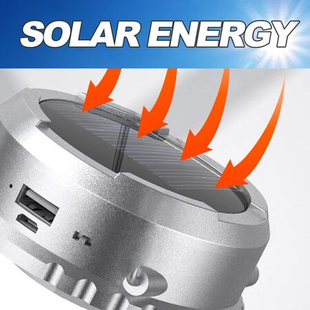 Solar Camping Lantern Fan LED Lantern Outdoor Solar Powered Retractable Camping Light Portable Travel