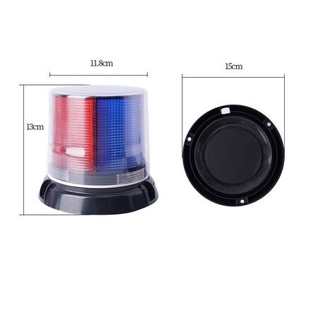 Solar Strobe Warning Light, Waterproof Cover Safety Flashing Light Magnetic Base Ceiling Strobe Light  Navigation (Red+Blue)