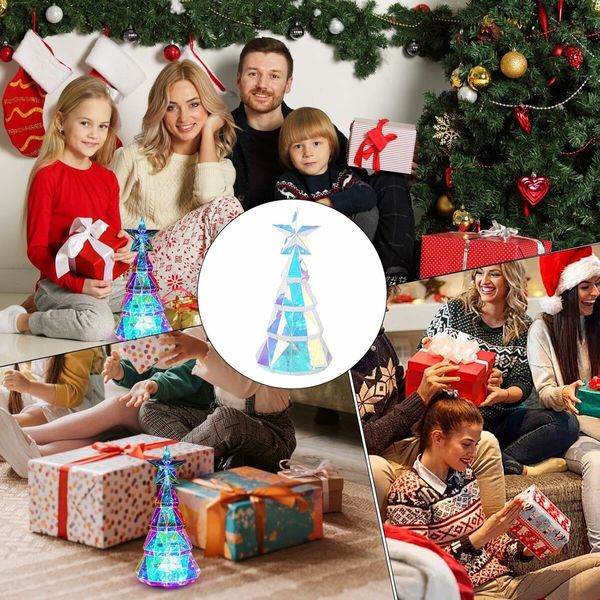 38cm Christmas Tree Festive LED Lighting Decoration, Christmas Holiday Atmosphere, Light Tree Table Decoration Home Decor