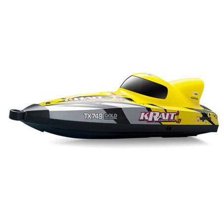 Remote Control Boat for Kids, 2.4GHZ 25Km/h Turbo Jet High Speed Boat with Brushless Motor, Mini Electric Toys, Yellow