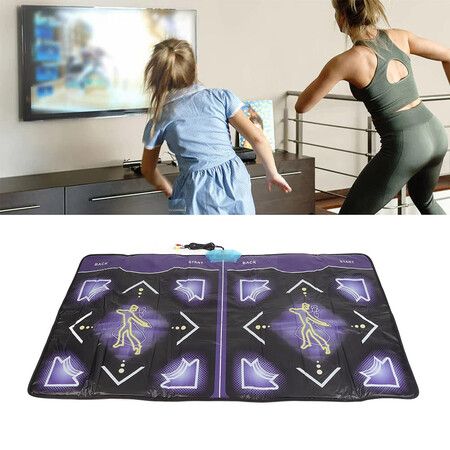 Electronic Dance Mat, Double Dance Floor Mat for Kids, with 105 Dance Songs, 60 Games, USB Connector