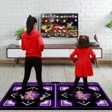 Electronic Dance Mat, Double Dance Floor Mat for Kids, with 105 Dance Songs, 60 Games, USB Connector