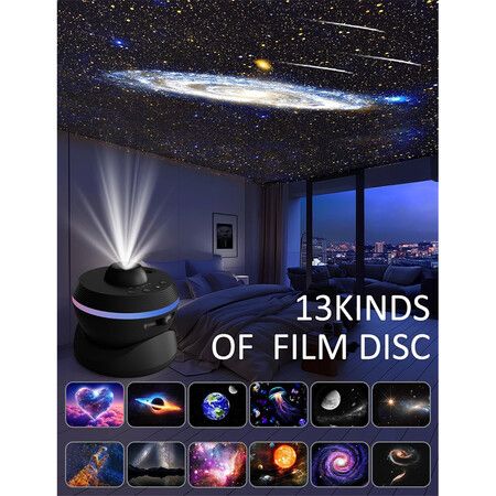 Planetarium Galaxy Projector, 13 in 1 Star Light Projector Starry Sleep Night Light with Dynamic Meteors for Bedroom Decor，Kids Age 6 Up