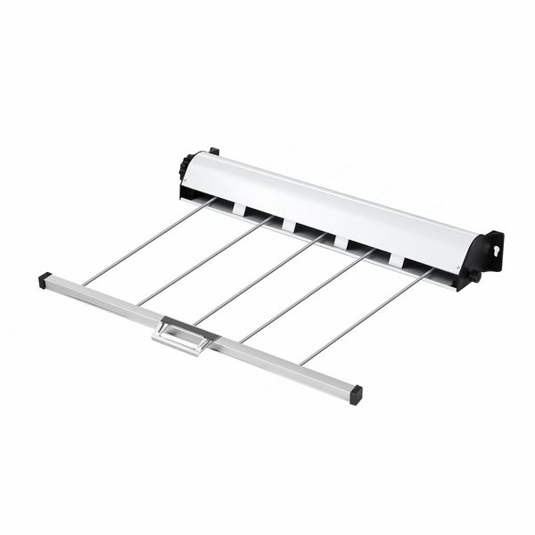 Retractable Clothesline 5 Line Clothes Dryer Airer Rack Wall Mounted Outdoor Wet Dry Laundry Pull Out Air Drying Cord Galvanised Steel 50m