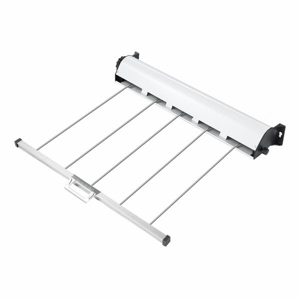 Retractable Clothesline 5 Line Clothes Dryer Airer Rack Wall Mounted Outdoor Wet Dry Laundry Pull Out Air Drying Cord Galvanised Steel 50m