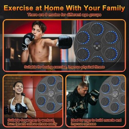 Music Boxing Machine for Kids with Gloves Age 5 Up, Music Punching Machine Toy for Child, Music Boxing Machine for Kids, Wall Mounted Boxing Pad