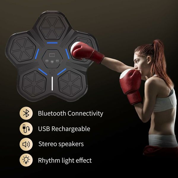 Music Boxing Machine for Kids Age , Music Boxing Machine with Gloves, Wall Mounted Smart Music Boxing Machine for Home, Indoor and Gym