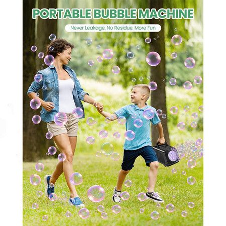 Bubble Machine Automatic Bubble Blower for Kids Age 3 Up, Battery Operated Bubble Maker for Parties Birthday Wedding, Black