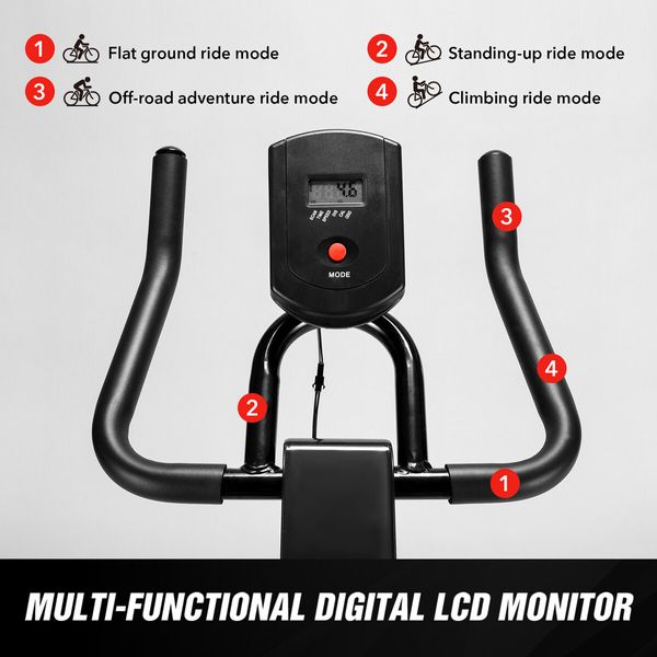 Exercise Bike Stationary Indoor Cycling Bicycle Spin Workout Home Gym Fitness Training Equipment Belt Drive Resistance LCD Monitor iPad Mount