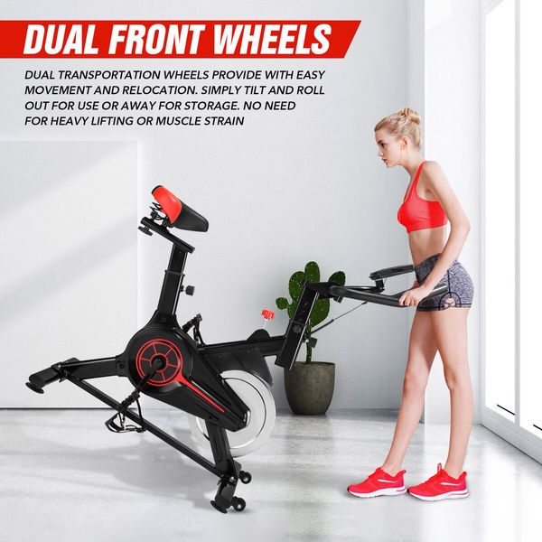 Exercise Bike Stationary Indoor Cycling Bicycle Spin Workout Home Gym Fitness Training Equipment Belt Drive Resistance LCD Monitor iPad Mount