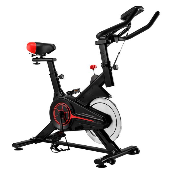 Exercise Bike Stationary Indoor Cycling Bicycle Spin Workout Home Gym Fitness Training Equipment Belt Drive Resistance LCD Monitor iPad Mount