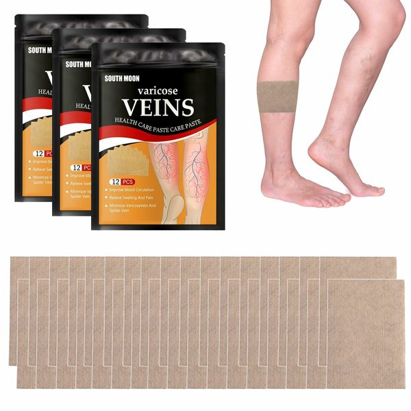 36PCS Varicose Veins Patch   Relief Treatment for Legs, Spider Varicose Vein, Strengthen Capillary Health and Improve Blood Circulation