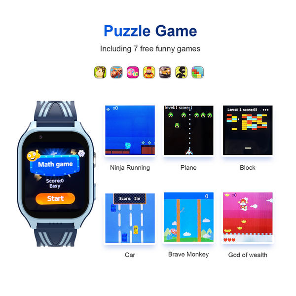 4G Smart Watch Kids Phone Watch Calling SOS Texting WIFI Music Games   Camera Alarm Video Calculator Support GPS  Boys Girls  Pink