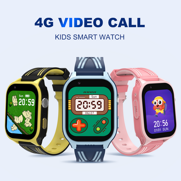 4G Smart Watch Kids Phone Watch Calling SOS Texting WIFI Music Games   Camera Alarm Video Calculator Support GPS  Boys Girls  Blue