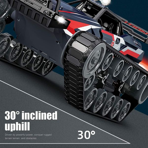 Remote Control Drift 4 Wheel Drive Off-Road Vehicle Tracked Armored RC Chariot Model Large Alloy Spray Remote Control Tank Toys To Boy Gifts