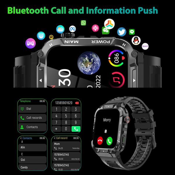 Smart Watch for Men with Call Function for Android Phones and iPhone,Waterproof Fitness Tracker with Sleep/100+ Sport Modes